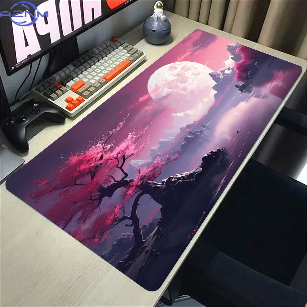 Pc Gaming Pink - Pink Sakura Anime Mousepad Landscape Gaming