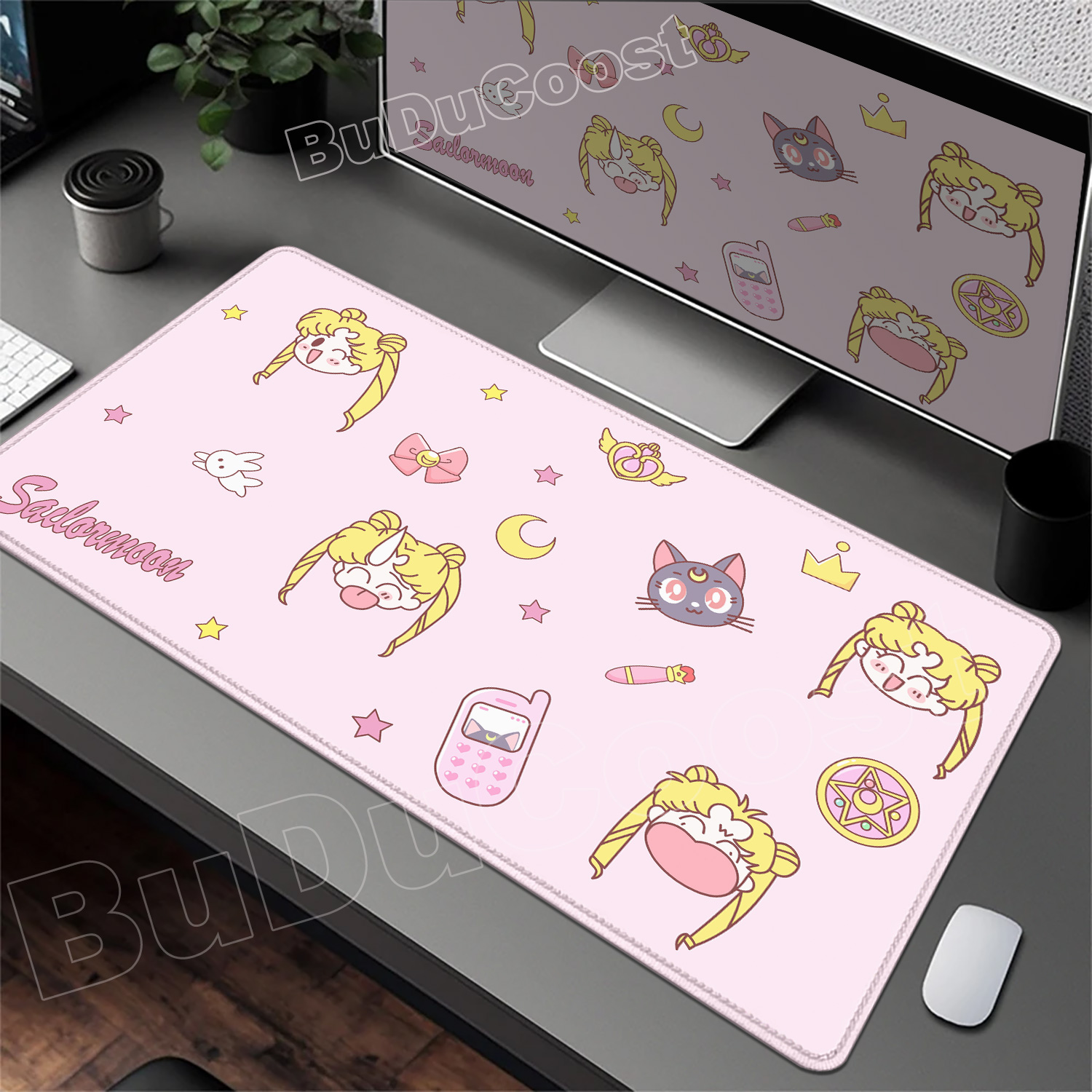 Pretty Pink Desk Mat Anime Sai - Pc Gaming Pink ulasan dan harga