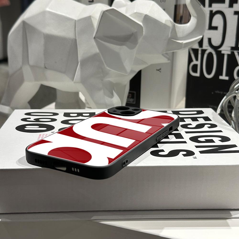 Simple Letter Patterns Phone C - Pc Case Tempered Glass ulasan dan harga