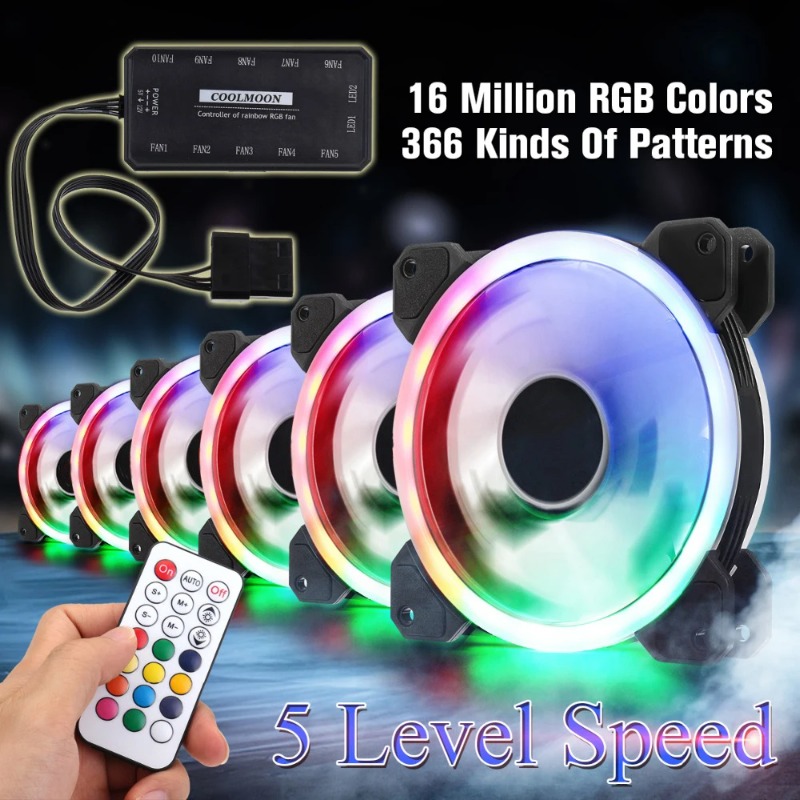 120mm RGB Quiet Adjustable PC  - Pc Gaming Cpu ulasan dan harga