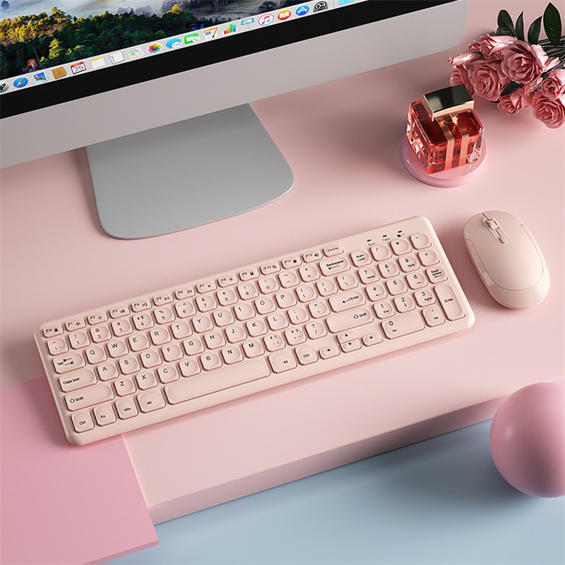 Fashion Wireless Keyboard and  - Pc Gaming Pink ulasan dan harga