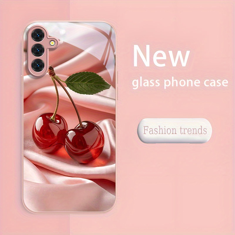Simplified cherry patterned te - Pc Case Tempered Glass ulasan dan harga