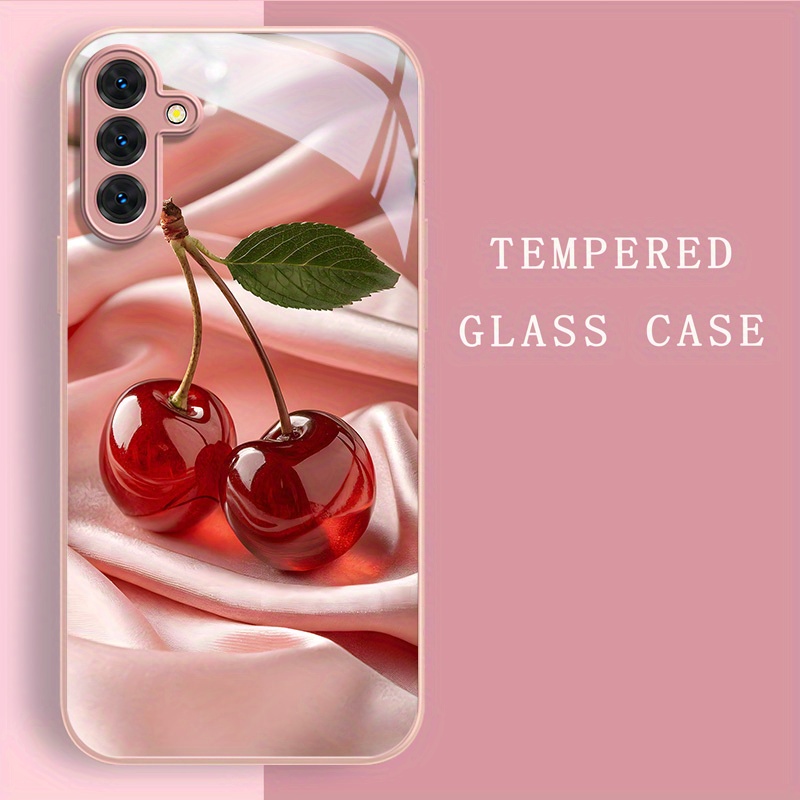 Simplified cherry patterned te - Pc Case Tempered Glass ulasan dan harga