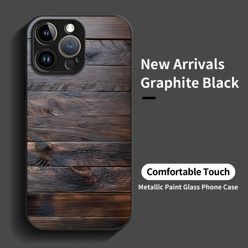 Brown-black wood-grain pattern - Pc Case Tempered Glass ulasan dan harga