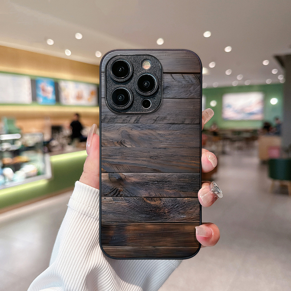 Brown-black wood-grain pattern - Pc Case Tempered Glass ulasan dan harga