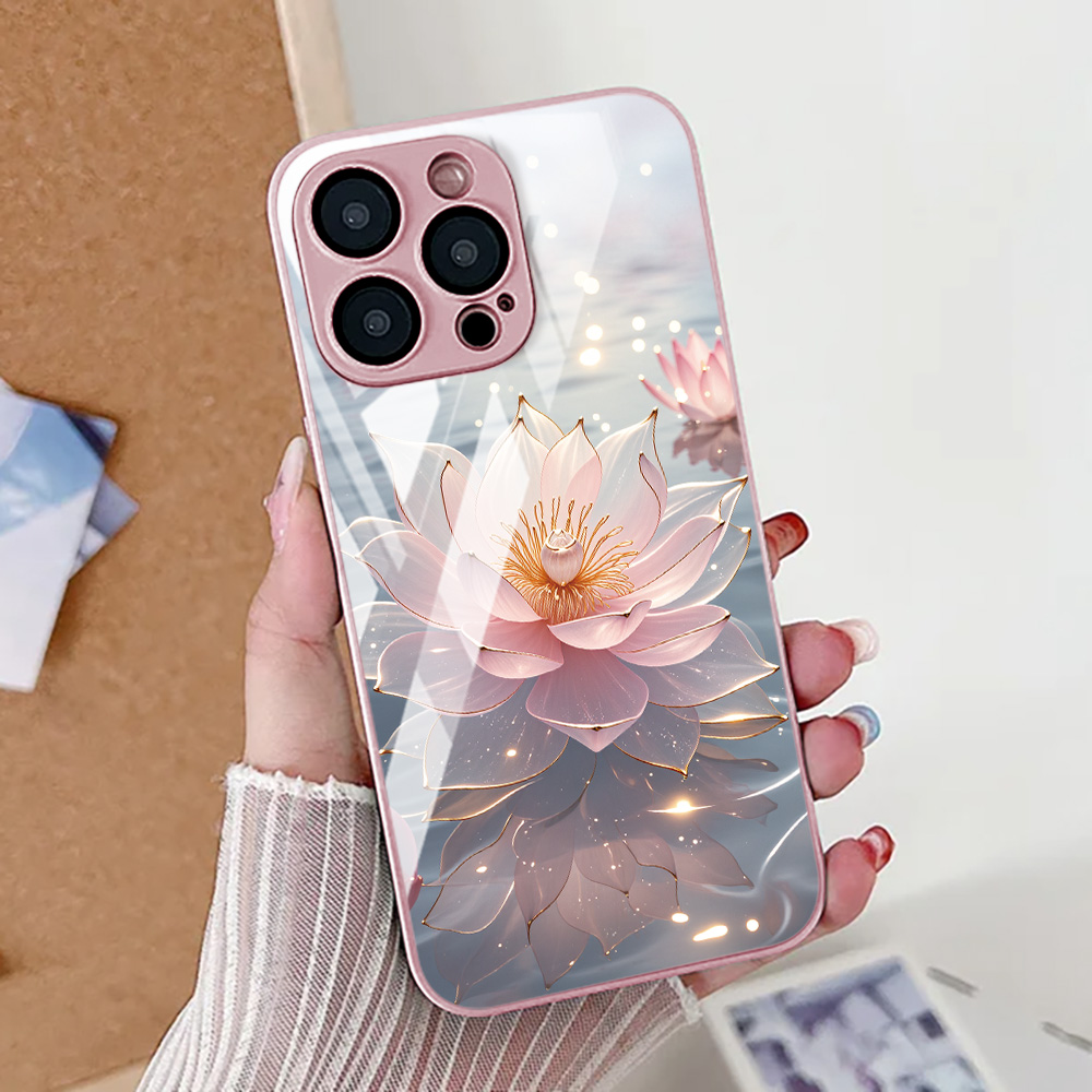 Lotus Flower Phone Case For iP - Pc Case Tempered Glass ulasan dan harga