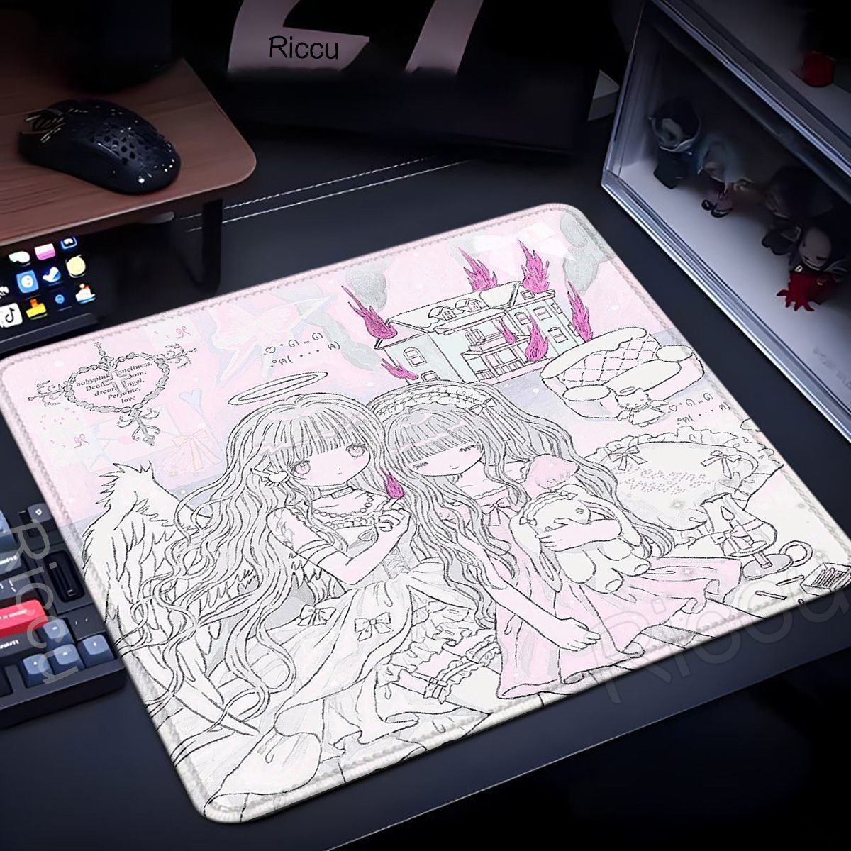 XL Sleepy Angel Pink Mouse Pad - Pc Gaming Pink ulasan dan harga
